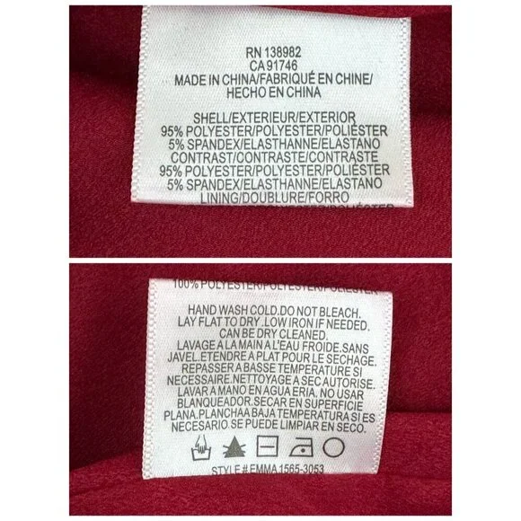 Dress the Population Emma V Neck Red Sleeveless Belted Holiday Midi Dress Size S Midi